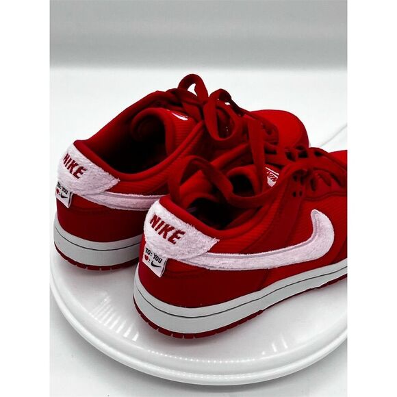 Nike Dunk Low Kids 1Y Valentine's Day Red/White Sneakers - Picture 9 of 16